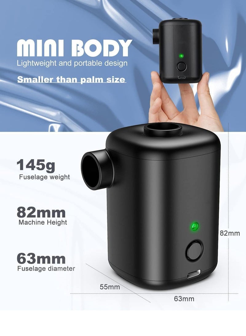 Portable Air Pump 3000mAh Rechargeable Battery Air Pump for Children's Pools Mini Airbed Pump with 4 Nozzles for Pool Floats Air Bed Air Mattress Swimming Ring Vacuum storage bags - Image 2
